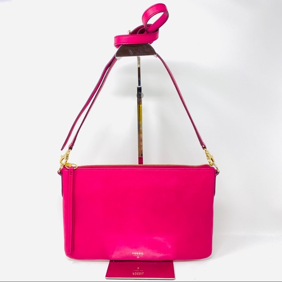 Fossil Handbags - Magenta Leather Fossil Crossbody Bag